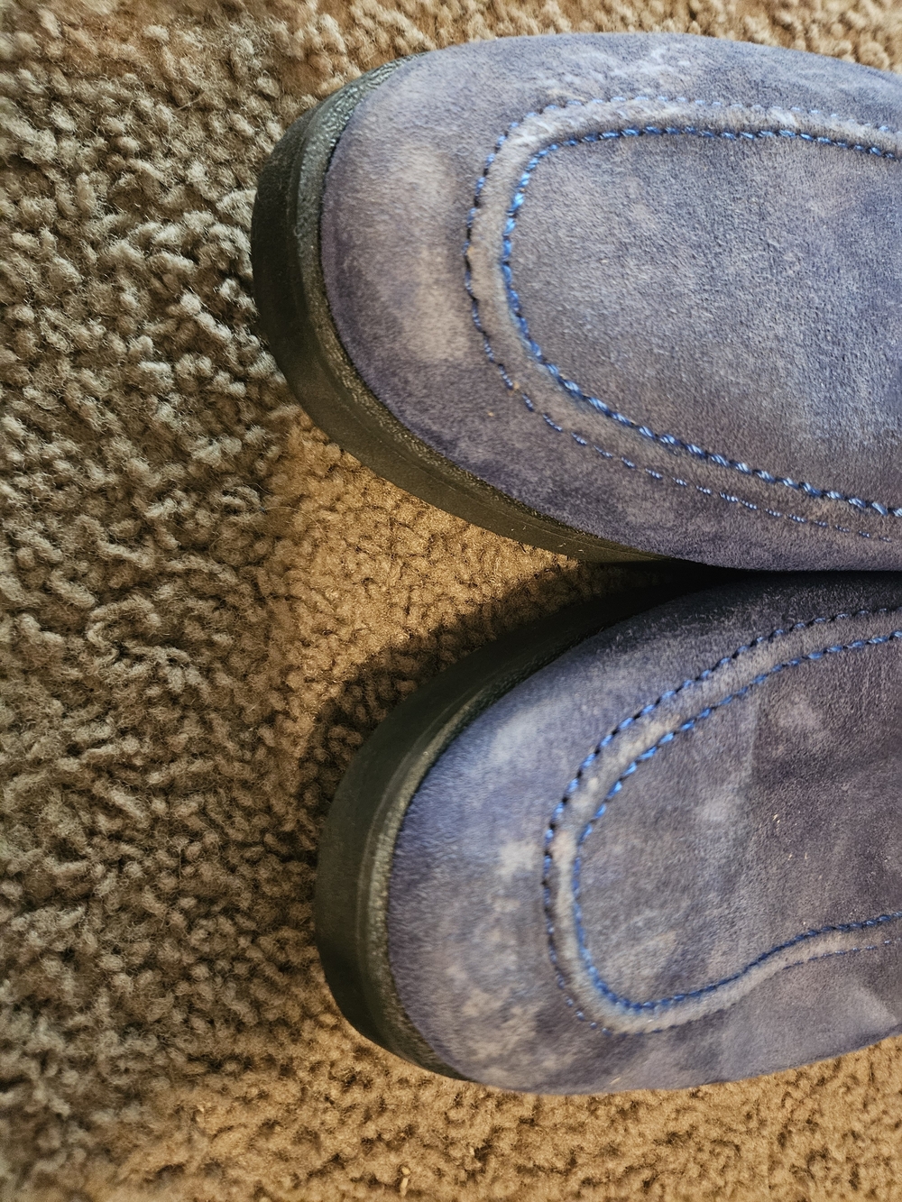 Men's Hush Puppies Blue Suede Loafers Size 13 - Picture 2 of 5
